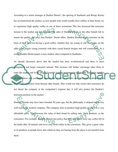 Marketing Stratagy of Dunkin Donuts