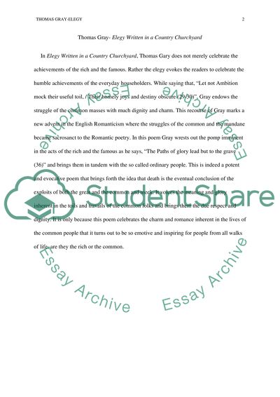 Thomas Gray - Elegy Written in a Country Churchyard