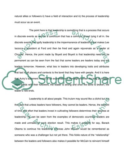 what makes a successful leader essay