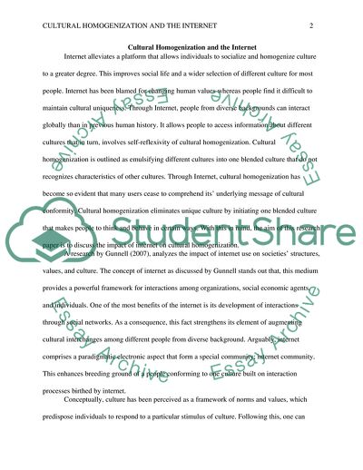 Cultural Homogenization and the Internet