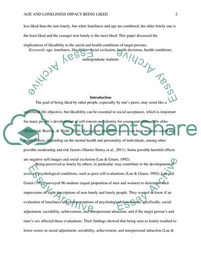 The Implications of Likeability to the Social and Health Conditions of Target Persons
