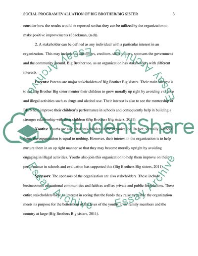 HP2S: Social Program Evaluation of Big Brother/Big Sister