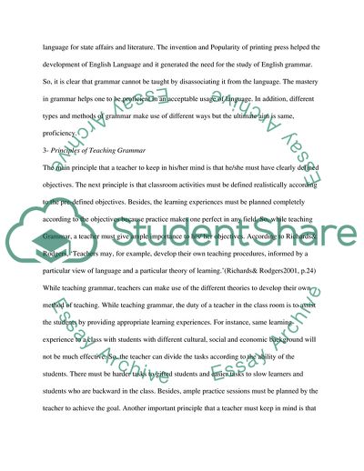 Principles of Teaching Grammar