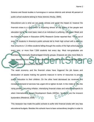 Impacts of Financial Crisis On American Education Industry