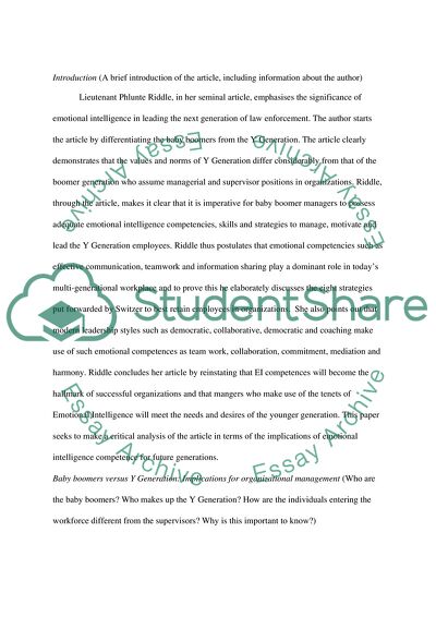 Leading the Next Generation of Law Enforcement through Emotional Intelligence
