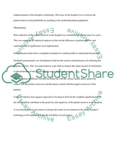 Use of Quantitative Methods for a Healthcare Organization