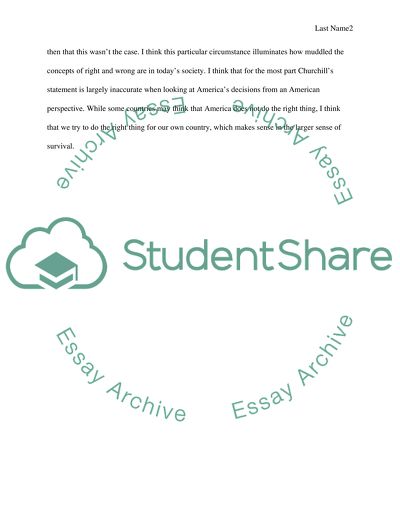 Discuss the accuracy of Winston Churchills description of the United States