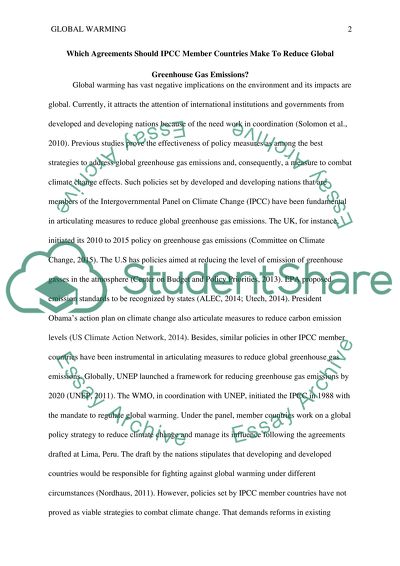 Strategies to Reduce Global Greenhouse Gas Emissions