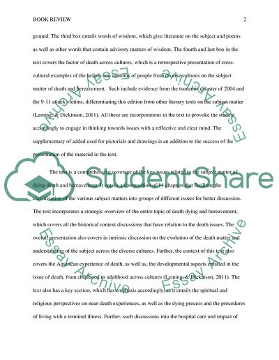 Understanding, Dying, Death and Bereavement