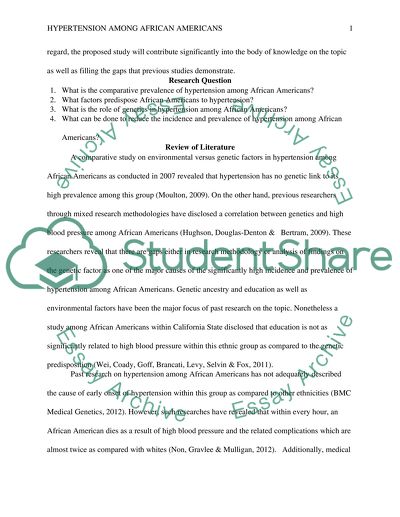 Hypertension among African Americans