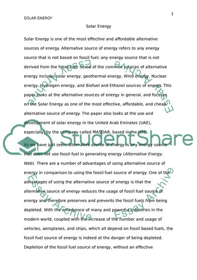 Solar Energy Development in the UAE