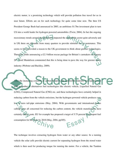 Advances in hydrogen cell technology for automobiles