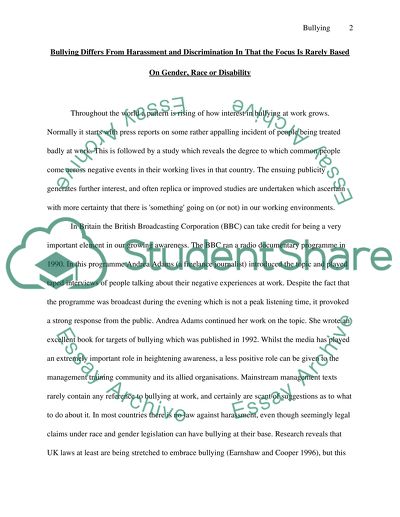 Bullying: Difference between Harassment and Discrimination