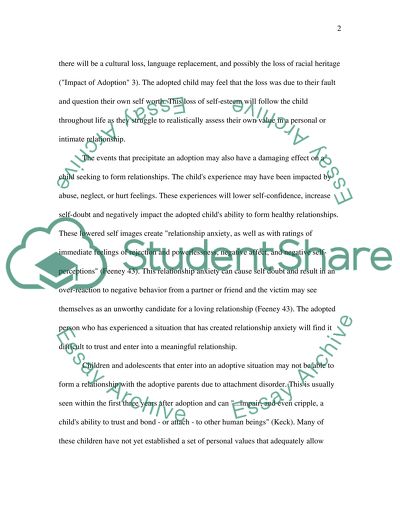 The Struggle of Adoptive Children: Interpersonal Relations