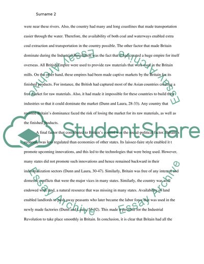 Britains Control Over Industrialization