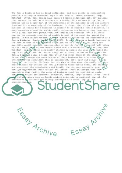 The Challenges Faced by the Family Business