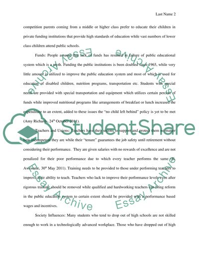 The State of American Public Education System