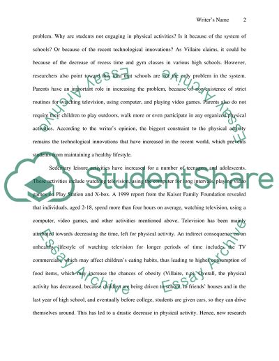 The Biggest Barrier to Students Maintaining a Healthy Lifestyle by Remaining Physically Active