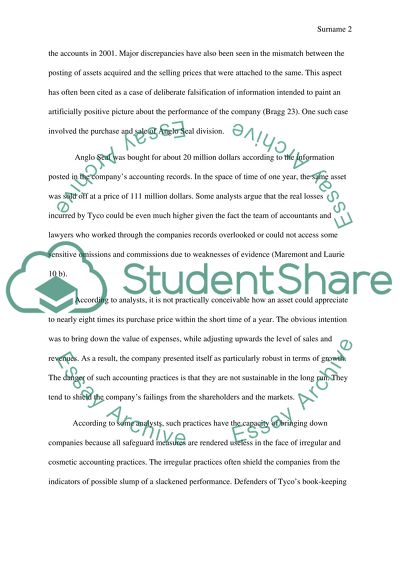 Tyco International Accounting Issues