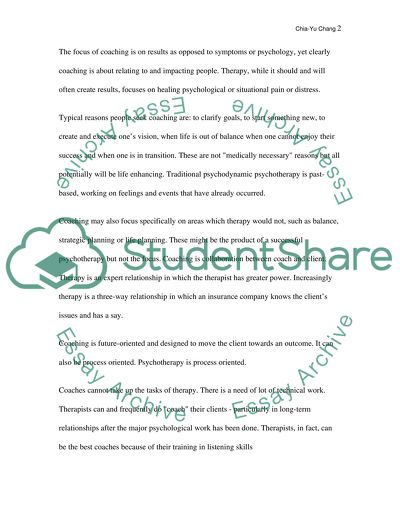 The difference between coaching and psychotherapy