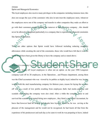 Sprint and Managerial Economics