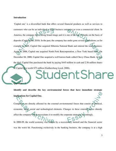 Diversified Bank Capital One