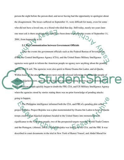 The Communication between Government Officials While September 11, 2001