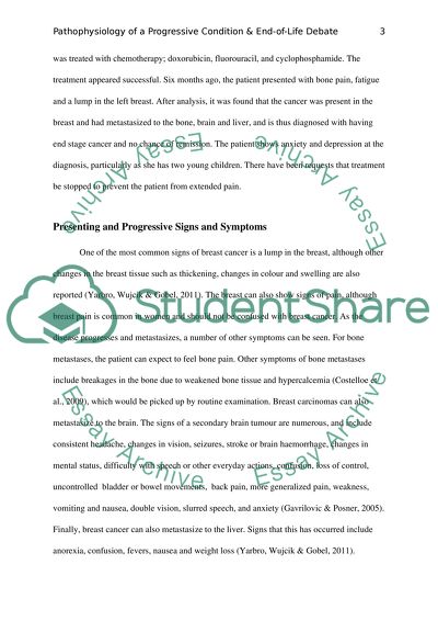 Pathophysiology Progressive Condition and End-of-Life Debate