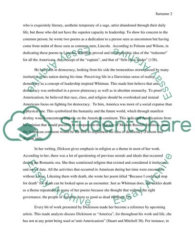 Walt Whitman and Emily Dickenson and their Americanism