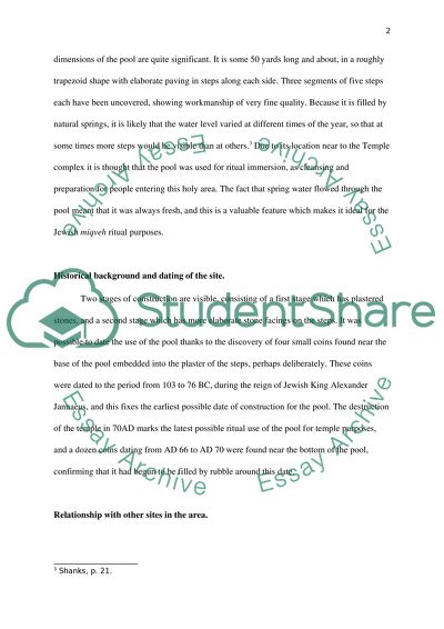 Excavation Report: Pool Of Siloam (Jerusalem)