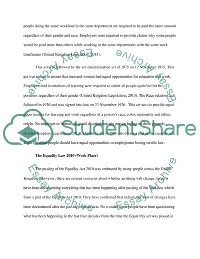 New Equality Act 2010