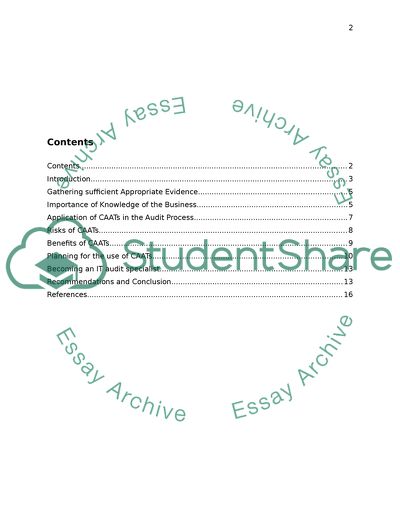 Computer Assisted Audit Techniques