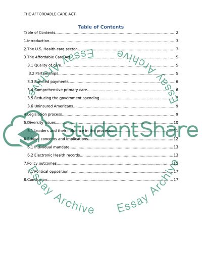 Affordable care act history picture