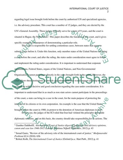 Role of the International Court of Justice