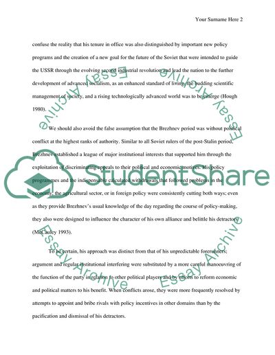 The Brezhnev Regime: A Portrait of a Soviet Leader