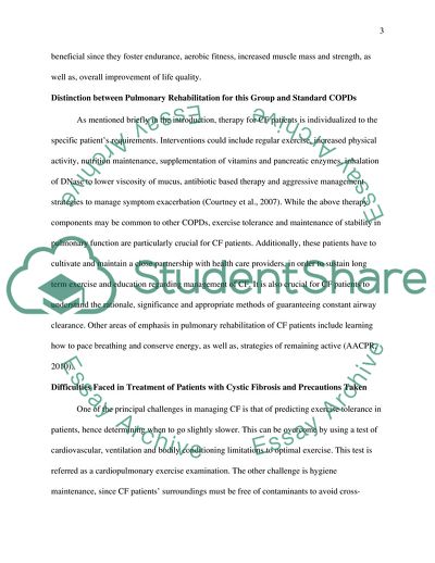 Pulmonary Rehabilitation for Cystic Fibrosis Patients