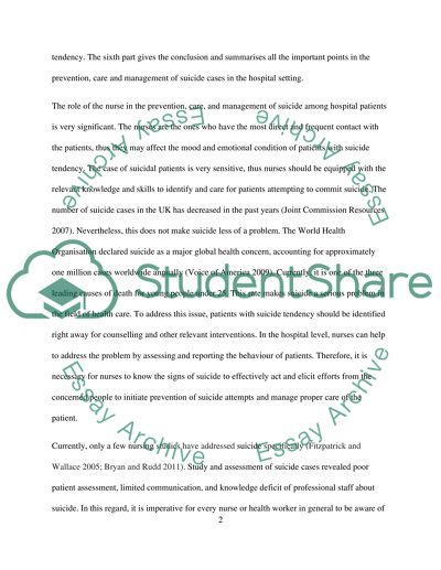 The Role of Nurses in the Prevention, Care, and Management of Suicide