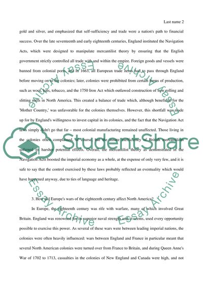 England during the 1700s