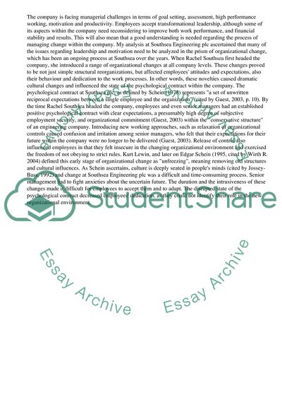 Leadership and Motivation at Southsea Engineering