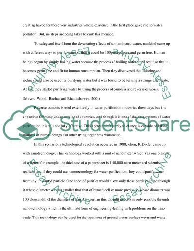 Nanotechnology and water purification