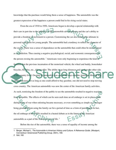 The cultural effect of automobile on Americans in the 1920