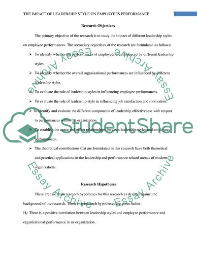 The impact of Leadership Style on Employees Performance