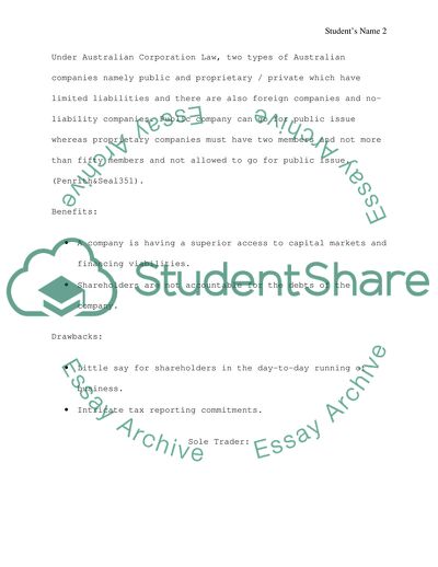 The Formation of a Company in Australia