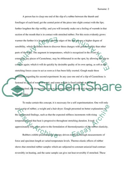 Elasticity of Rubber
