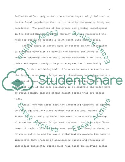 Critical Summary: Towards a United States of Europe