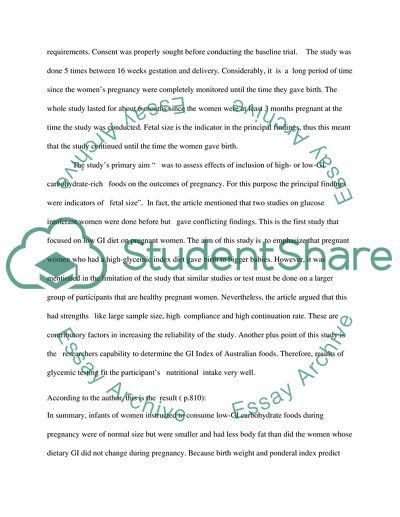 Effect of a Low-Glycemic-Index Diet during Pregnancy by R.Moses