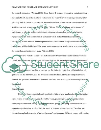 Contrasting Research Methods