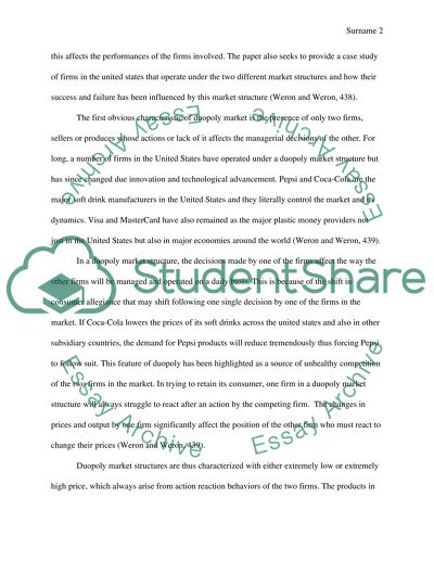 Monopolistic Competition and Duopoly Market Structures