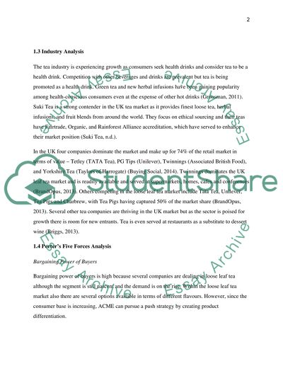 Marketing Plan for ACME Tea