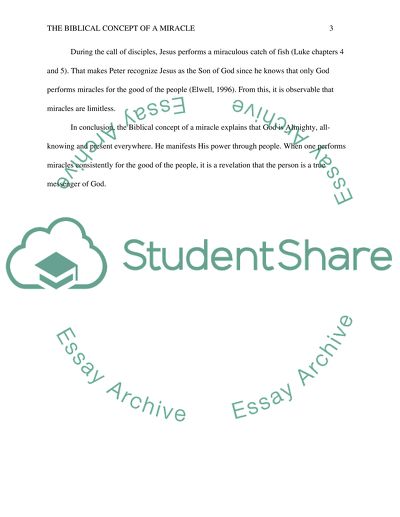 The Biblical Concept of a Miracle